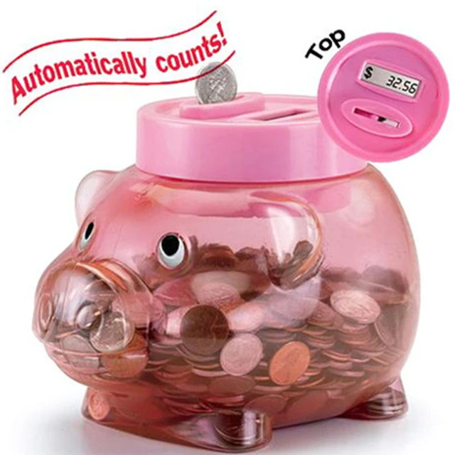 Plastic Collectible Piggy Bank Coin Savings Money Cash Safe Box Case - Clear  Green - 5 x 4 x 4(L*W*H) - Bed Bath & Beyond - 28817851