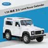Welly 1:36 Land Rover Defender alloy car model pull-back vehicle Collect gifts Non-remote control type transport toy