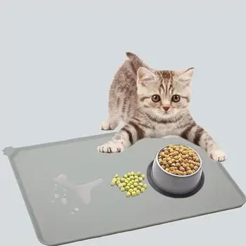 

Solid Color Silicone Pet Food Mat Pet Drinking Water Pad Dog Feeding Mat Easy To Clean Waterproof Pet Mat For Dog Cat