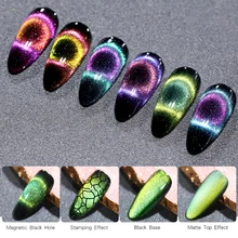 LILYCUTE 5 мл 9D Хамелеон голографический светящийся кошачий глаз замачиваемый Магнитный УФ-гель для дизайна ногтей лак для ногтей
