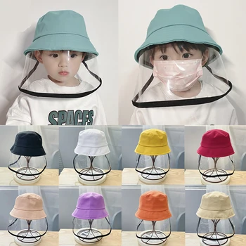 

Children Visor Shield Bucket Hat Anti-droplet Face Protective Cover Kid Sun Cap Hat Face Protective Cover Sun Cap Face Protectiv