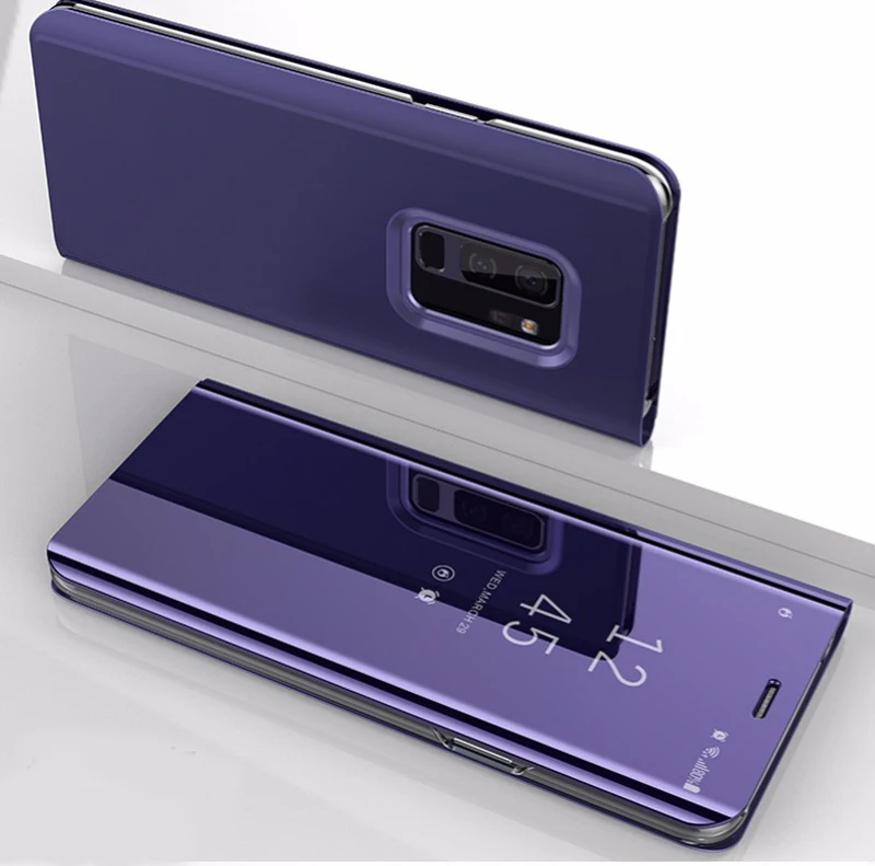 Умный зеркальный флип-чехол для телефона huawei P20 P30 P10 MATE 30 20 10 Lite Pro 20x чехол для телефона защитный чехол - Цвет: Тёмно-синий