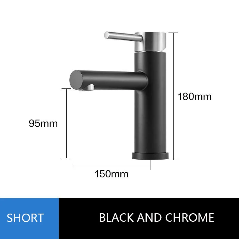 black and chrome 1 Senlesen смеситель для раковины черный смеситель для ванны на бортике раковина столешница кран горячей и холодной воды - Цвет: black and chrome 1