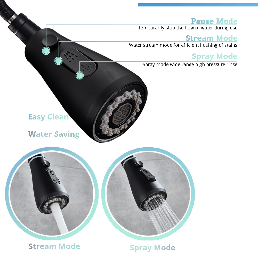 Chrome/ Black Style Kitchen Spring Faucet Pull Down Faucet Single Handle Water Mixer Tap 360 Rotation Kitchen Water Mixer Tap