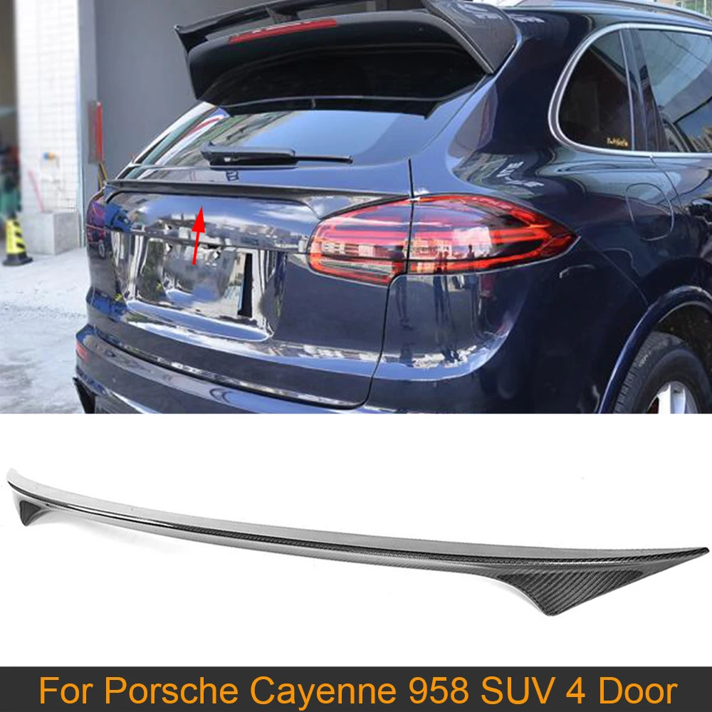 Carbon Fiber Car Rear Middle Spoiler Wing For Porsche Cayenne 958 Suv 4