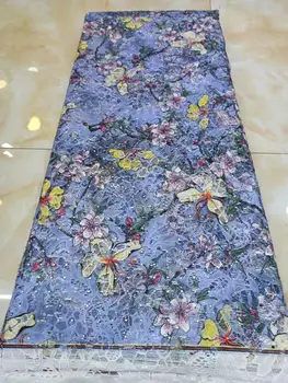 

2020 Colorful high quality printed lace/Nigerian lace fabric French mesh lace/African lace fabric wedding dress YYZ97873