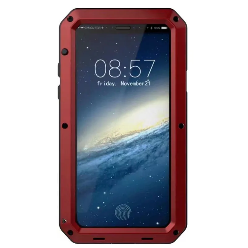 RED Роскошный противоударный металлический алюминиевый чехол для iPhone 8 7 6s Plus 5s SE X 10 11 Pro XS Max XR Силиконовый прочный Чехол - Цвет: RED