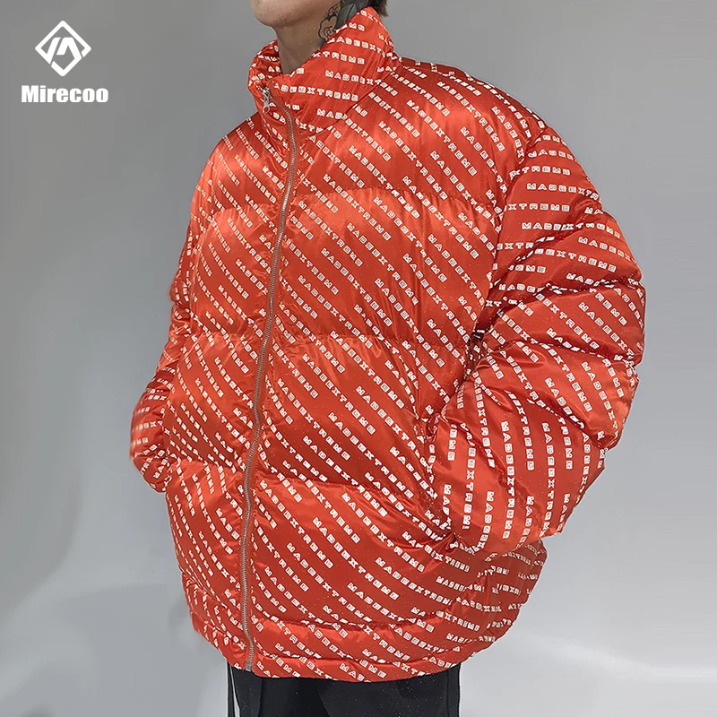 

Parka Coat Letter Reflective Jackets Winter Down Jacket Men Fashion Young Hip Hop Jacket Streetwear Outwear Men Clothes 2019