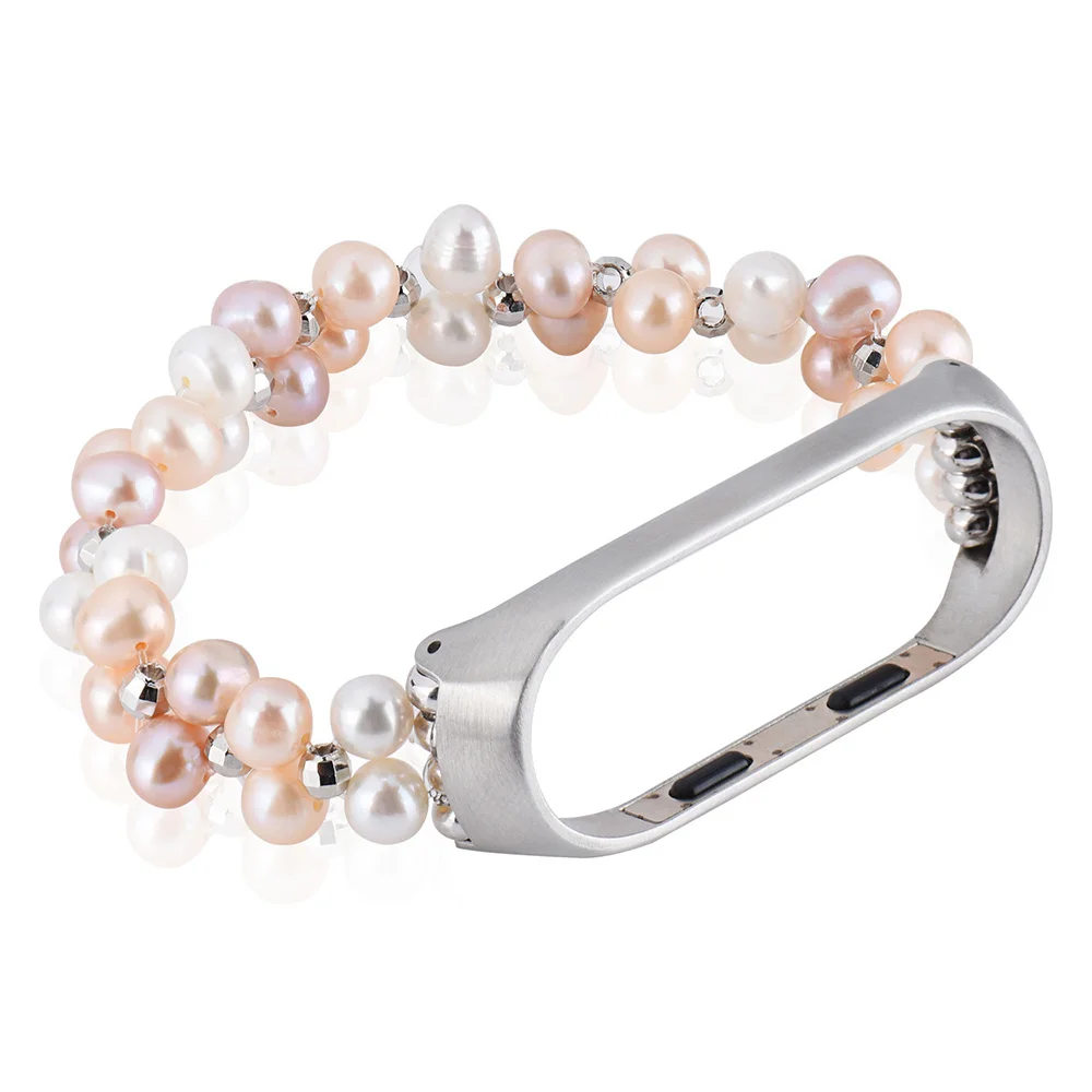 

Fashion Handmade Beads Women Bracelet for Xiaomi Mi Band 4 3 Strap Faux Pearl Watch Band for MIband4 Ladies Jewelry Wrist Belt