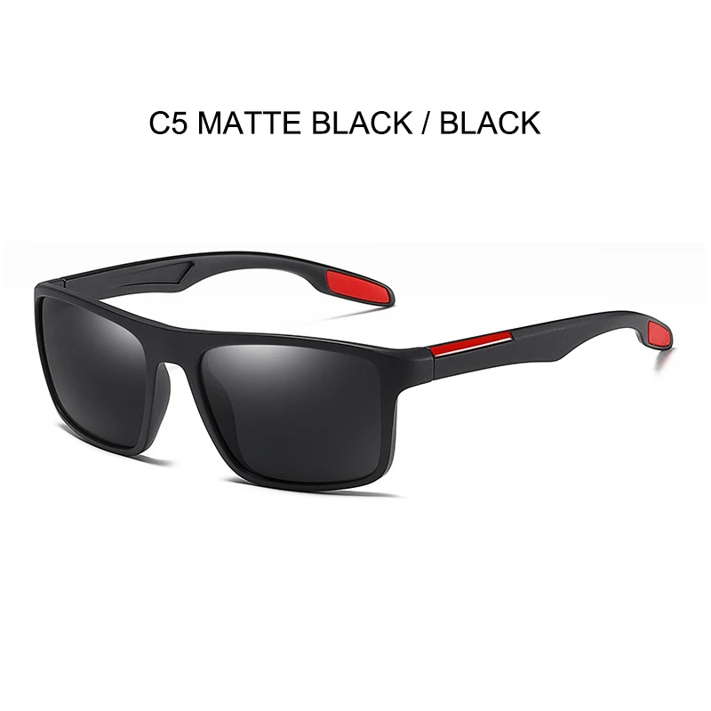 C5 MATTE BLACK SIMPRECT TR90 поляризованные солнцезащитные очки мужские квадратные солнечные очки ретро солнцезащитные очки для мужчин UV400 антибликовые очки для вождения - Цвет линз: C5 MATTE BLACK