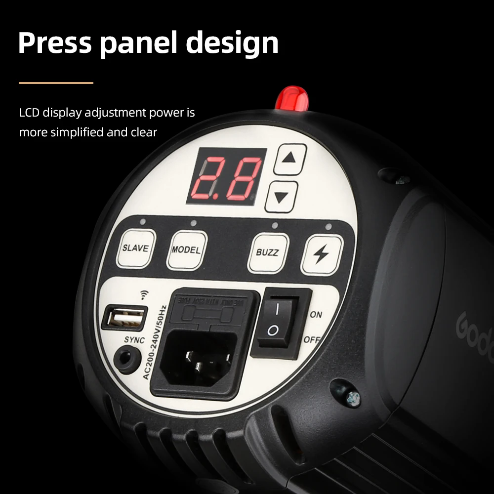 Godox E250 PRO 250W 사진 스튜디오 스트로브 사진 플래시 조명 무선 제어 포트가 있는 스튜디오 플래시 (250WS)