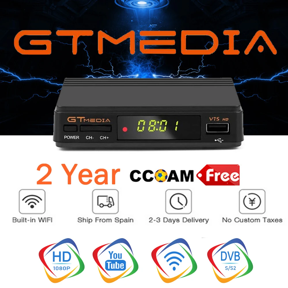 

Freesat V7 HD upgrade to GTMEDIA V7S HD Satellite Receiver With Usb WiFi Spport DVB-S2 PowerVu Gtmedia V7S 1 Year Europe Cccam