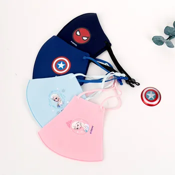 

Disney children's face masks dustproof anti droplet air pollution pm2.5 filter 2pcs cartoon print action figure washable mask