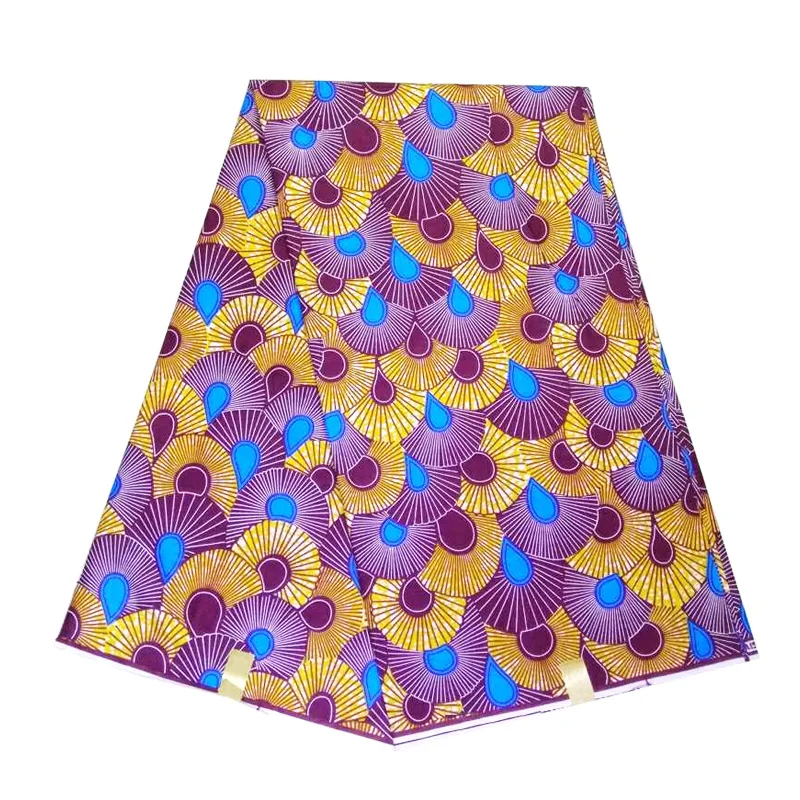 

African 100% cotton Ghana Kente Wax Fabric Veritable Wax African Kente Prints Real Java Wax Fabric for Cloth in 6 yards /PC,201