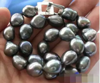 

Luster 17" BAROQUE TAHITIAN BLACK PEARL NECKLACE