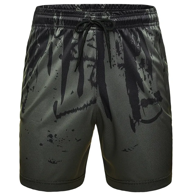 Men Casual Shorts Fashion Printed Joggers Short Sweatpants 2021 Summer Drawstring Hip Hop Slim Workout Shorts Plus Size green