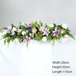 90-110 см Искусственный Свадебный цветок стены фон раскладные материалы шелковые розы поддельные ряд цветов украшения Свадебная корзина для