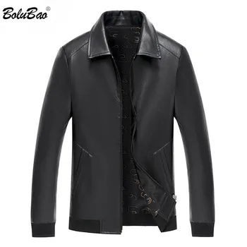 

BOLUBAO Brand Men's Motorcycle Leather Jacket Fashion Winter Fleece Leather Jackets Slim Fit Male Warm PU Leather Jackets