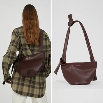 

Bag autumn/winter 2020 new niche popular logo design soft shoulder bag street style cross-body bag tote bag