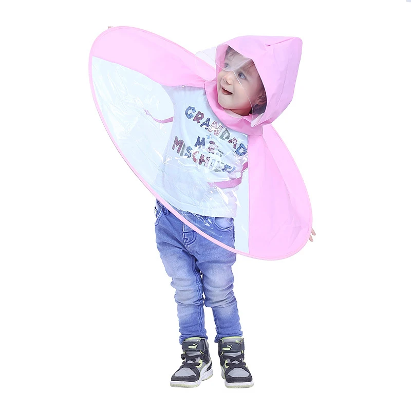 UFO детский дождевик, дождевик, накидка зонта, складной плащ с мультяшной уткой, креативный дизайн, забавный детский ветрозащитный дождевик для игр на открытом воздухе