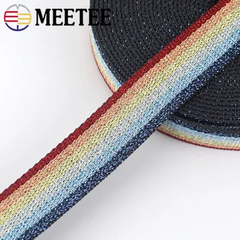 

6m 25mm Polyester Cotton Stripe Jacquard Webbings Tapes Backpack Bag Strap Belt Ribbons DIY Sewing Tape Bias Binding Accessories