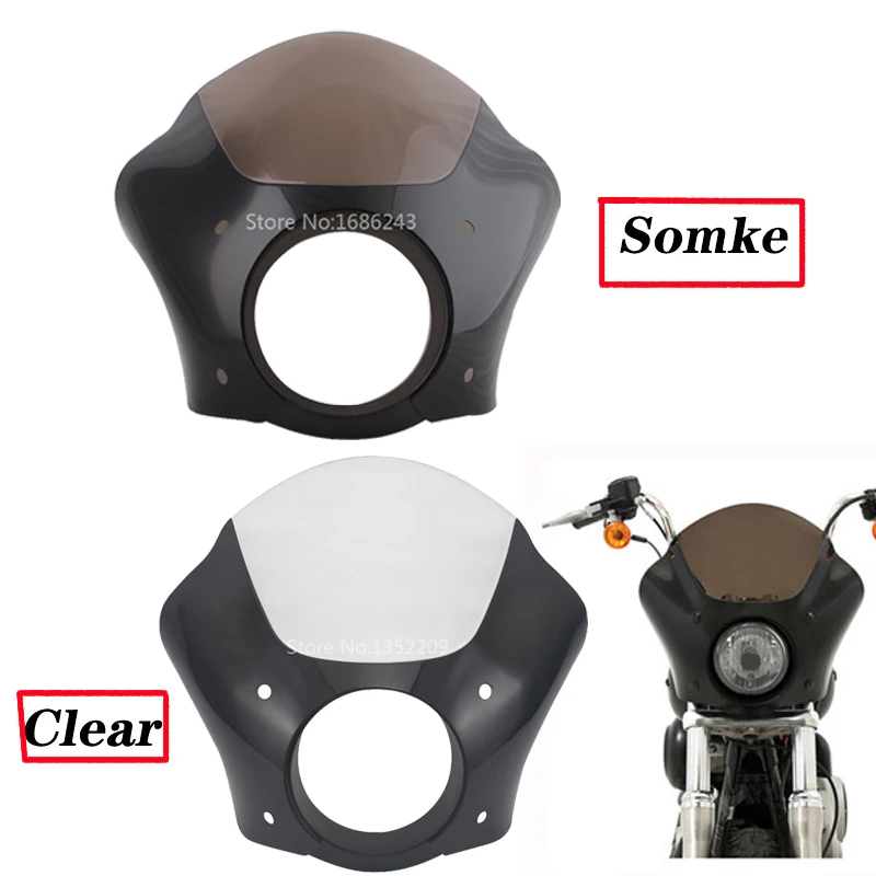 

Motorbike Gauntlet Fairing Lock Mount Head Lamp Fairing windshield For Harley Dyna Cafe Racer 06-later with 49MM-55MM fork tube