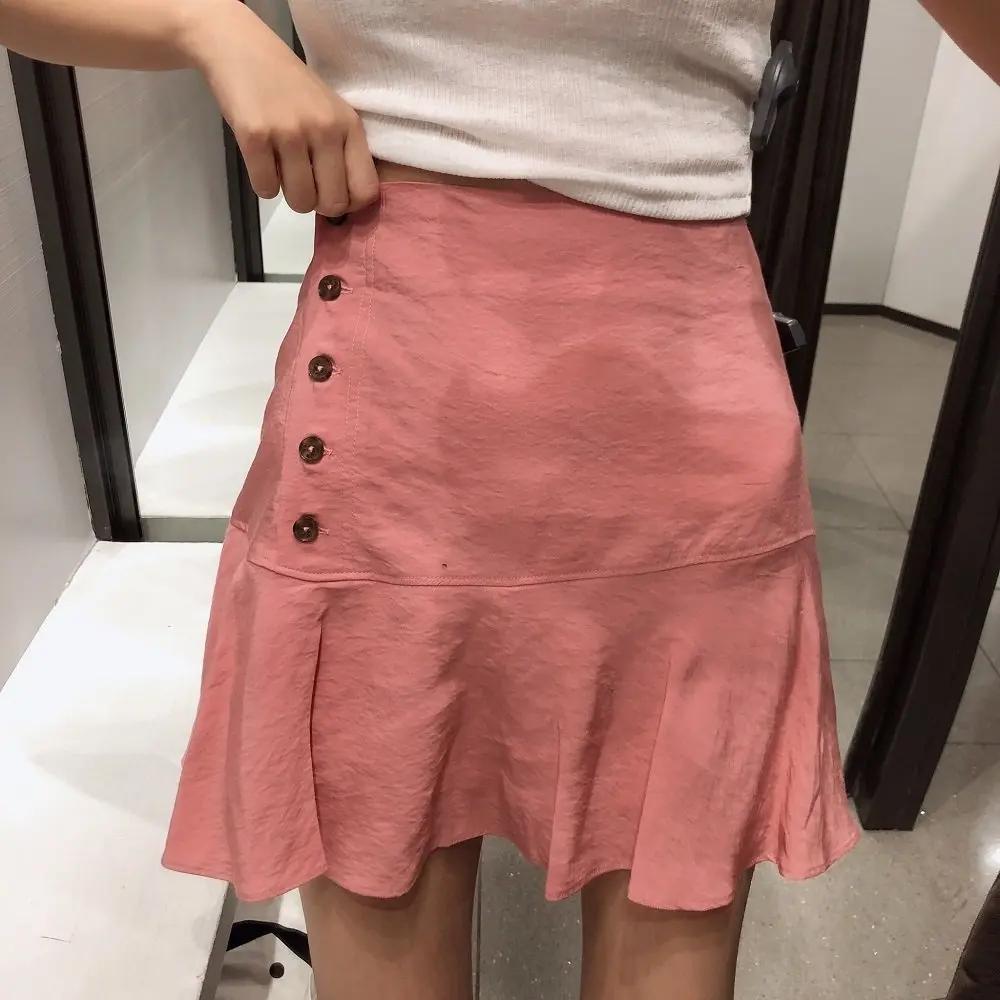 

Europe And America 2019 Versitile Fashion Summer New Style Cupro Row Ornament Flounced Casual Short Culottes WOMEN'S Dress