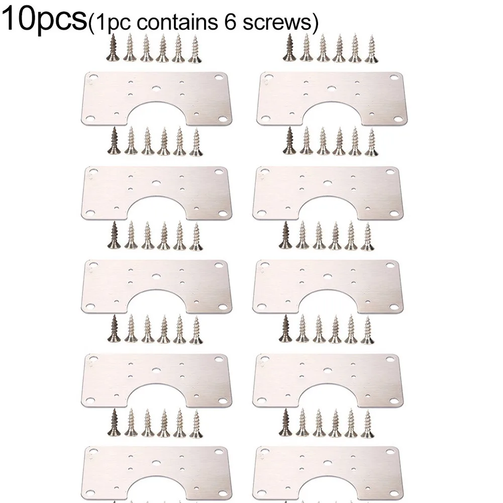 

4/10Pcs Stainless Steel Hinges Fixing Plate Cabinet Door Repair Installer Kits Kitchen Cupboard Furniture Hardware