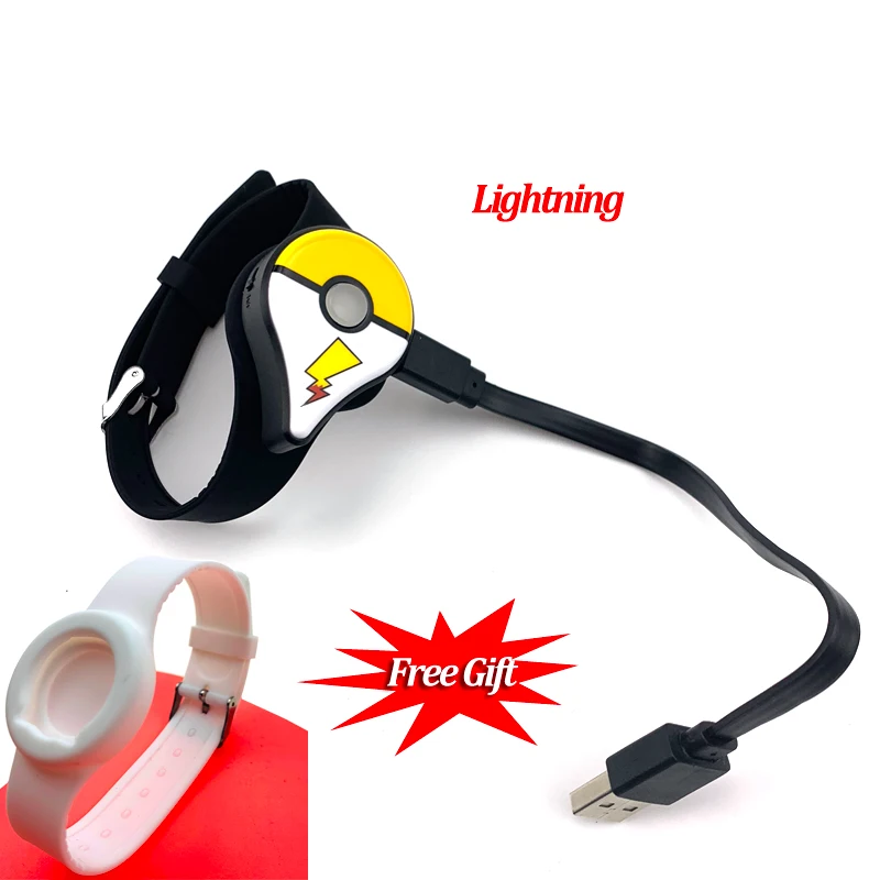 Lighting Автоматическая ловля для kingd Pokemon Go Plus Bluetooth браслет устройство с перезаряжаемой батареей для Pokemongo plus+ подарок - Цвет: Lighting