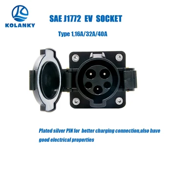 

16A/32A/40A Type 1 Level 2 J1772 Connector EV Charger Female Plug for New Electric Car