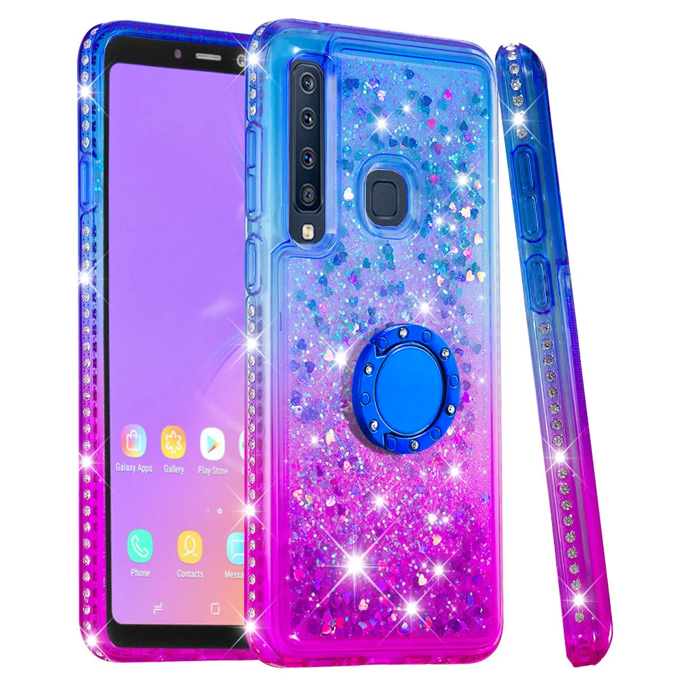 Градиентный зыбучий песок Жидкий блеск защитный чехол для Samsung Galaxy A5 A6 A7 A9 Plus A9s A9 Star Pro Lite A750 A520 - Цвет: Blue Purple