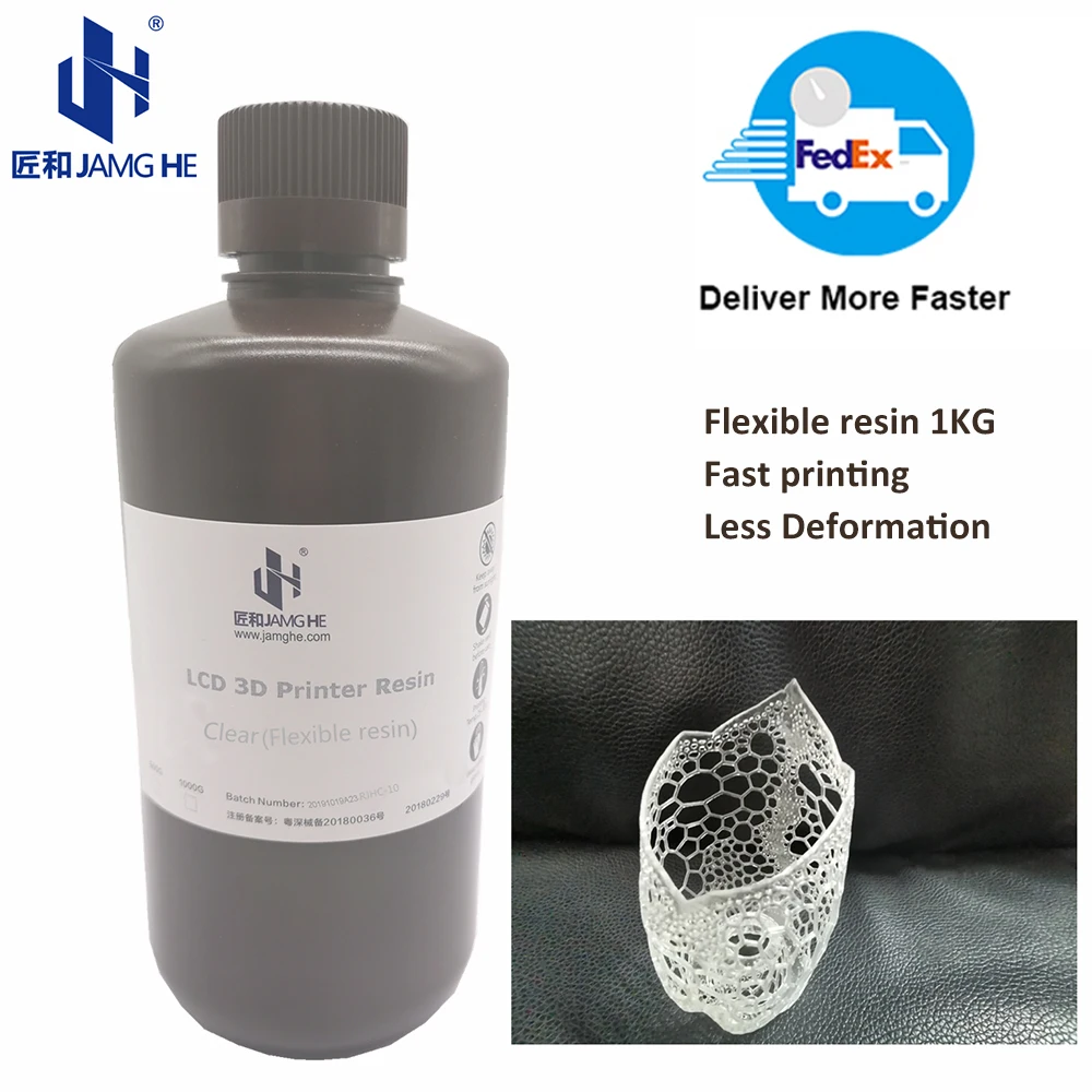 

JAMGHE Flexible resin Fast printing Less Deformation High Precision Impact Resistance with Multiple Color For ANYCUBIC Photon