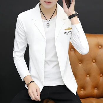 

Mens Short Blazers Jacket Single Breasted Casual Coat Black White Red Fashion Men Coats C09