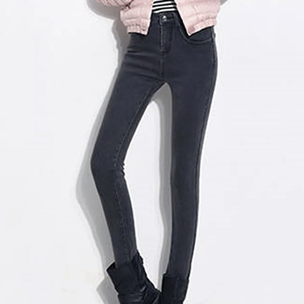 Зимние супер теплые джинсы больших размеров для женщин, женские обтягивающие плотные брюки с высокой талией, Стрейчевые вельветовые джинсовые штаны, уличная одежда