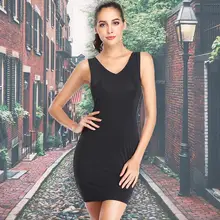 Корректирующее платье без рукавов для похудения, Корректирующее белье для талии, бесшовное нижнее белье с v-образным вырезом, платье-комбинация для женщин, платья с открытой спиной