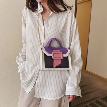 

Hit Color Shoulder Handbags Women PU Chain Purse Ladies Flap Messenger Bag for Outdoor Shopping Traveling Decoration