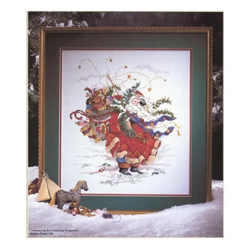 

14/11/18/22/16/28/25ct Counted Cross Stitch Kit Windswept St Nick Winter Snow Santa Christmas Father Giving Gifts dim 00272 272