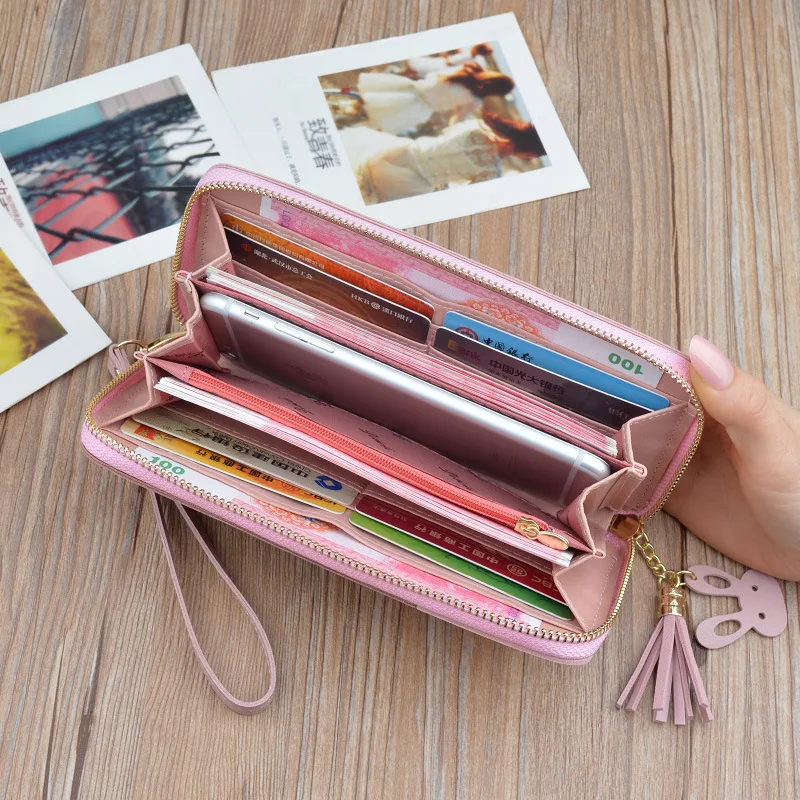Геометрический женский клатч, розовые кошельки с карманом для мобильного телефона, кошелек, держатель для карт, пэчворк, женский длинный женский кошелек, модный короткий кошелек для монет