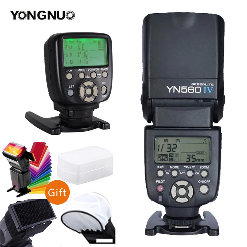 Camera Flash YONGNUO YN560IV YN560-IV YN560 IV Wireless Flash Speedlite YN560-TX II Trigger For Canon Nikon Olympus Pentax Fuji Camera