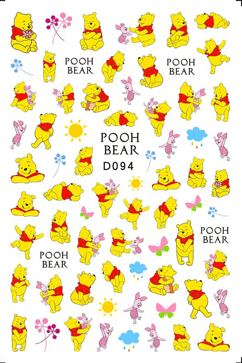 Winnie The Pooh Stitch Mickey Nail Art Decorative Decal Nail Art Supplies  Disney Handmade Diy Nail Slider Nail Art Accessories - Stickers & Decals -  AliExpress