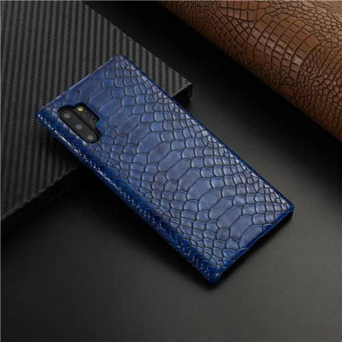Ретро чехлы для телефонов из искусственной кожи крокодила для samsung S10 9 Plus Note 10 10 Lite Note 8 9 защитный чехол из поликарбоната - Цвет: Blue Case