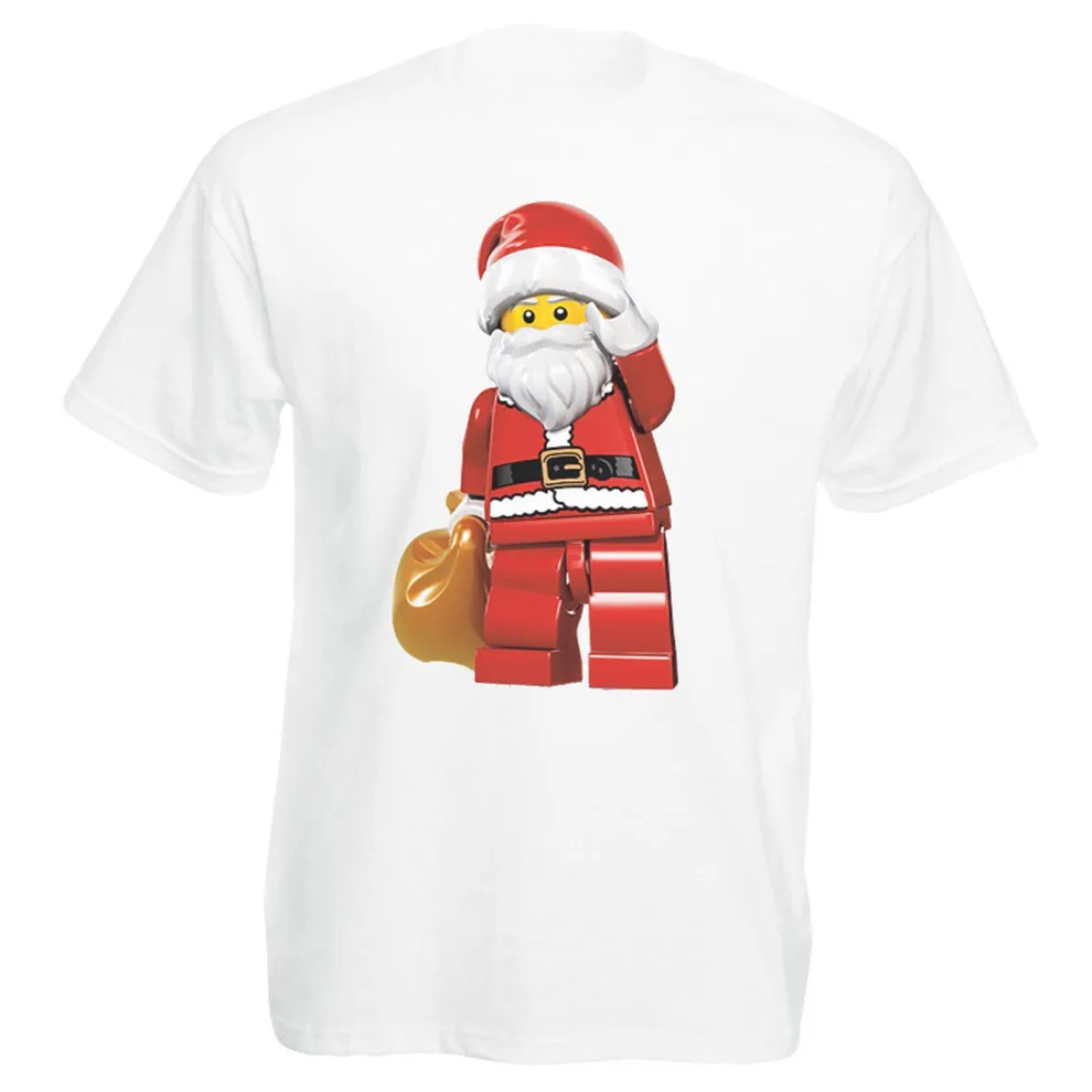 Мужская белая Рождественская футболка Lego Santa X-Mas идея забавного подарка наряд |