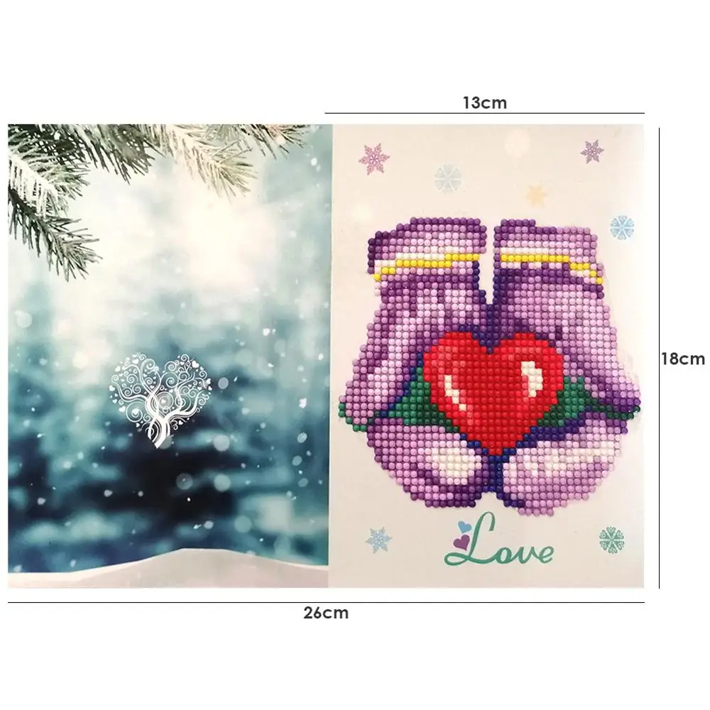 5D DIY сверла алмазная живопись Валентина поздравительная открытка праздничные подарки на день рождения Алмазная вышивка крестиком фестиваль поздравительные открытки - Цвет: 1