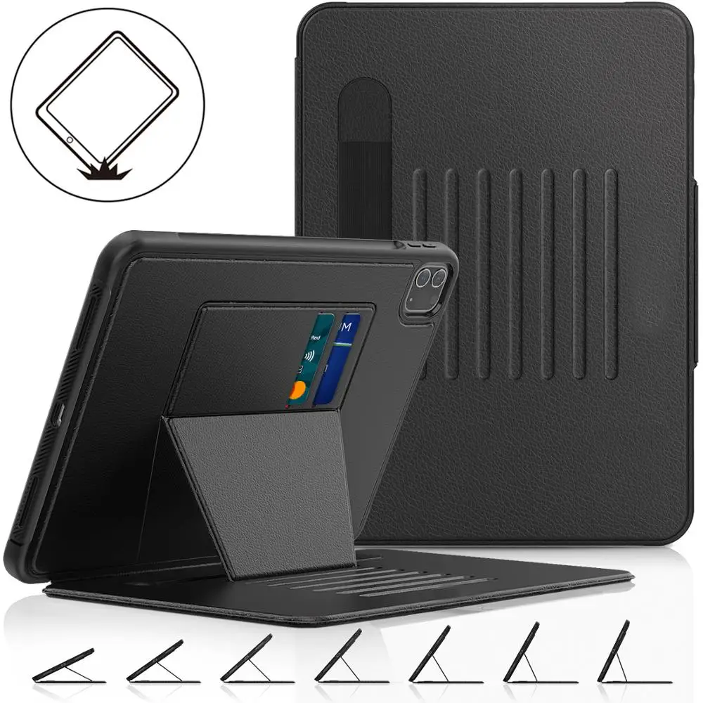 

Smart Case for iPad Pro 11 2020 cases Auto Sleep&Wake Up Protective Cover with adjustable Magnetic kickstand and Pencil Holder