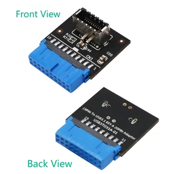 

Type C USB3.1 Front Panel Socket USB 3.0 19 Pin to TYPE-E 20Pin Header Extension Adapter for Motherboard PC