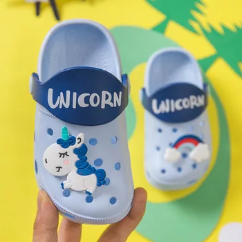 

2020 New Summer Cute Cartoon Boy Girls Beach Baby Sandals Unicorn Children Slippers Fashion Kids Shoes Garden Soft Shoes