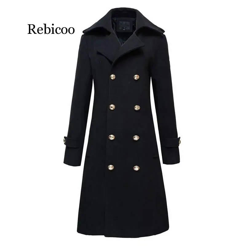 Winter Mens Military Double Breasted Wool Blend Long Jackets For Man Female Cotton Padded Warm Long Coats Male Windbreakers Winter Mens Military Double Breasted Wool Blend Long Jackets For Man Female Cotton Padded Warm Long Coats Male Windbreakers