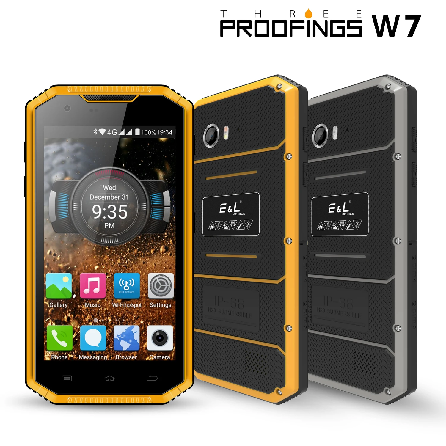Kenxinda водонепроницаемый W7 5,0 ''водонепроницаемый пылезащитный ударопрочный IP68 смартфон 16 г ПЗУ 1 ГБ ОЗУ четырехъядерный двойная sim gps