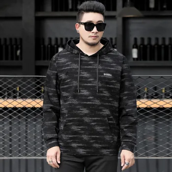 

Big Size Lian Hat Sweater Male Long Sleeve Plus Fat plus Men's Wear Pullover Loose Leisure Fat Man Fat Hoodies Trend