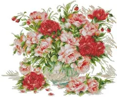 

NN YIXIAO Counted Cross Stitch Kit Cross stitch RS cotton with cross stitch Luca-s b2288-peony